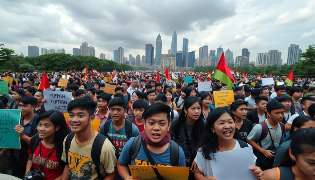 aksi mahasiswa anti kenaikan uang kuliah